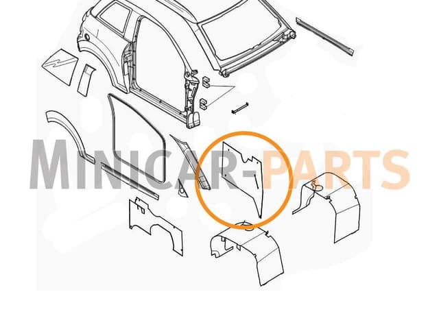 Hintere linke Schlammplatte Microcar M8