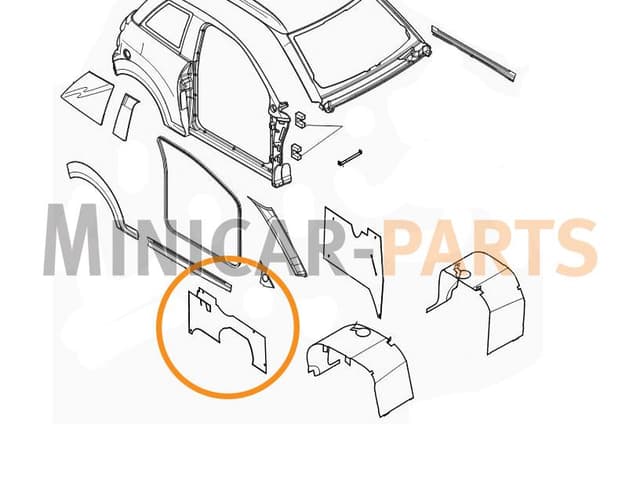 Hintere rechte Schlammplatte Microcar M8
